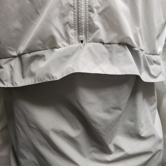 Victoria Secret PINK White / Gray Hooded Windbreaker Jacket Kangaroo Pocket - Picture 7 of 12